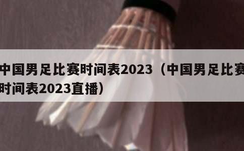 中国男足比赛时间表2023（中国男足比赛时间表2023直播）